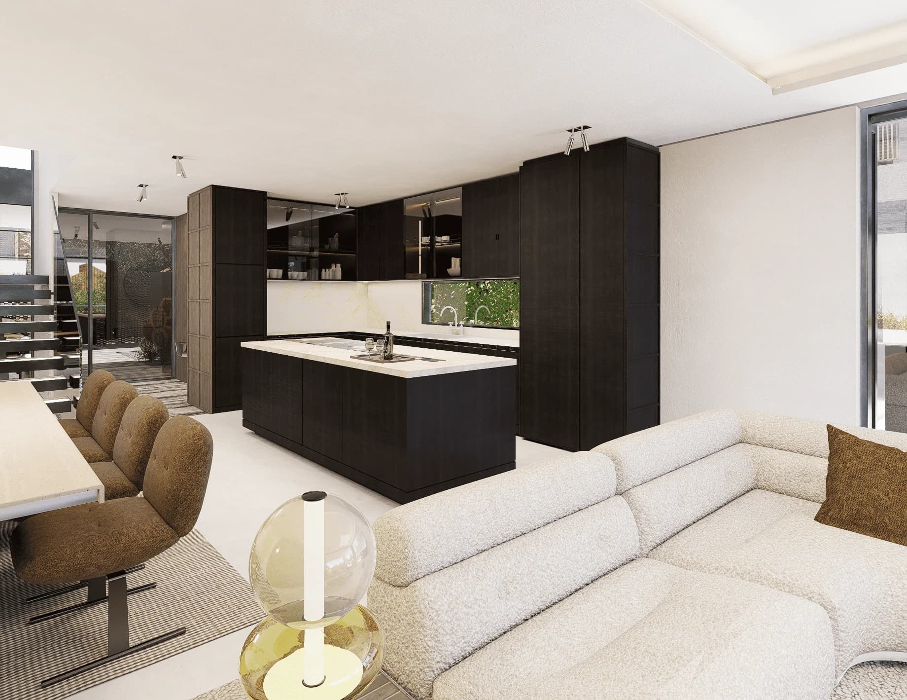 The ground floor · bespoke kitchen, dining and living