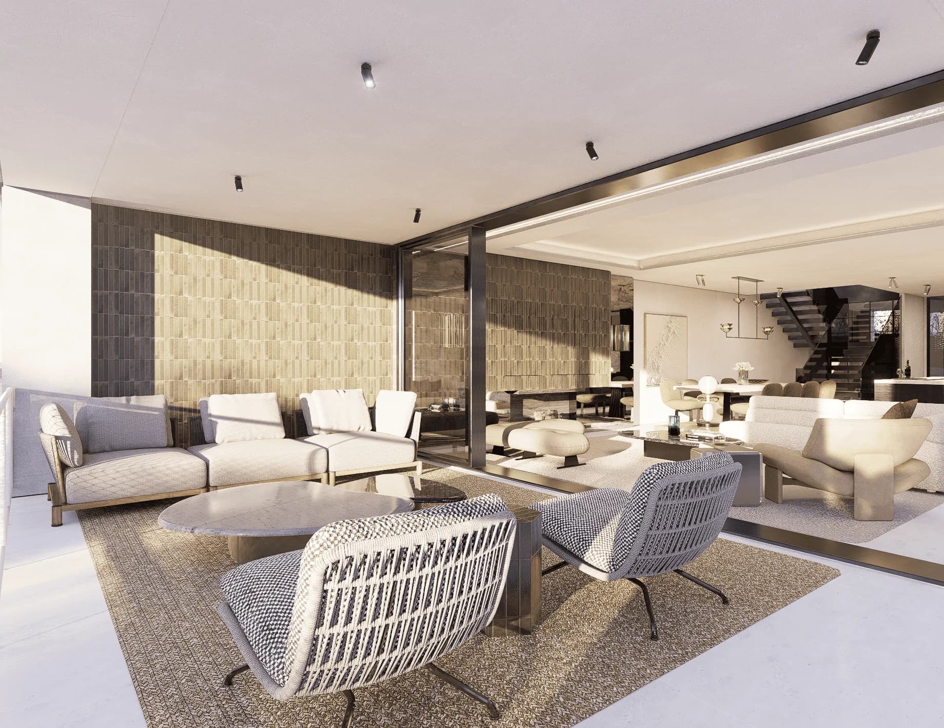 The solarium · outdoor kitchen, dining and lounge